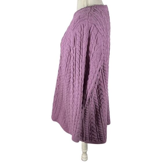J. Jill Purple Cable Knit Sweater Tunic Soft Chenille Lagenlook Artsy Size 2X - Picture 2 of 9